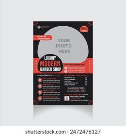 folleto de promoción de creative barber shop