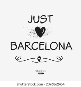 Texto creativo de Barcelona, puede ser utilizado para pegatinas y etiquetas, camisetas, invitaciones, ilustración vectorial.