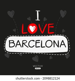 Creative Barcelona text, Can be used for stickers and tags, T-shirts, invitations, vector illustration.