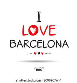 Creative Barcelona text, Can be used for stickers and tags, T-shirts, invitations, vector illustration.