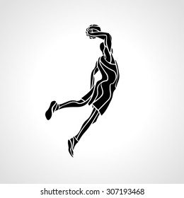 Creative basketball player silhouette. Vector illustration