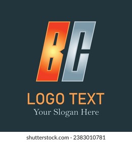 Creative BC brand logo design vector on gray background