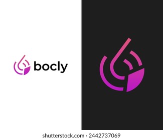 Creative BC technology modern app logo design template