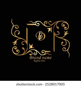 CREATIVE BD LATTER LOGO DESIGN , CREATIVE  MODREN BUSINESS LOGO AND MONOGRAM , CROW IOGO, VECTOR, LUXURY LOGO AND GOLDEN CLOR