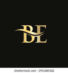 Carta creativa BE con concepto de lujo. Diseño de logotipo BE moderno para identidad empresarial y de empresa