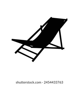 Creative beach chair silhouette vector art illustration.
