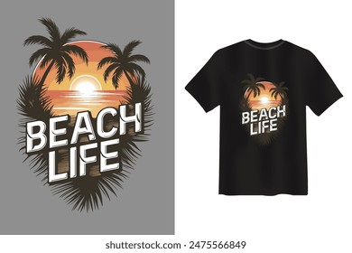 Creative Beach life T-Shirt Design