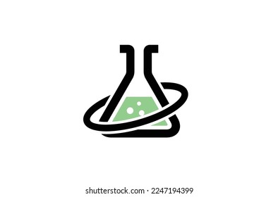 creative beaker glass logo vector design icon symbol illustration	