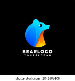 creative bear colorful logo design vector