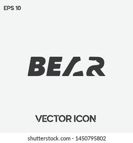 Creative "Bear" typographic vector logo. Premium quality.