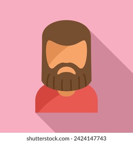 Creative beard icon flat vector. Fashion man. Short model individual