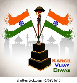 Creative beautiful abstract, banner or poster for Kargil Vijay Diwas with nice and creative design illustration.
