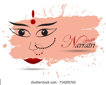 Creative and beautiful abstract design of Shubh Navratri or Durga Puja and Dussehra for Indian festival with illustration background…