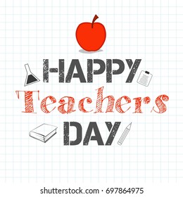 Creative and beautiful abstract for Happy Teachers Day with nice illustration in background.