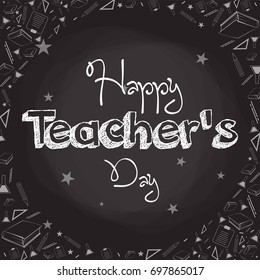 Creative and beautiful abstract for Happy Teachers Day with nice illustration in background.