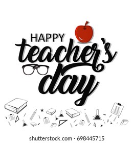 Creative and beautiful abstract for Happy Teachers Day with nice illustration in background.