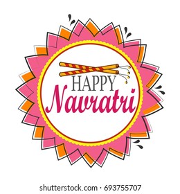 Creative and beautiful abstract or poster for Shubh Navaratri with nice and creative design illustration of Maa Durga in a background