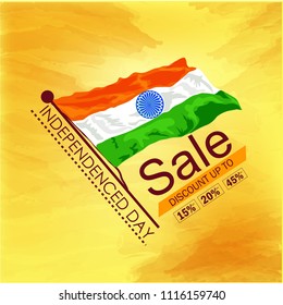 creative and beautiful big sale abstract or banner for 15th of August or Independence Day of India with  creative design illustration.