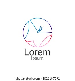 Creative beautiful butterfly icon logo brand