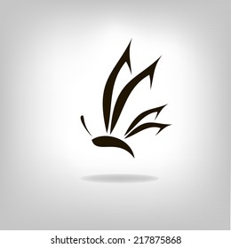 Creative beautiful butterfly icon logo brand on light background