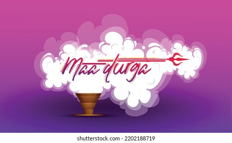 Creative and beautiful calligraphy of MAA DURGA for Navratri, festival of India