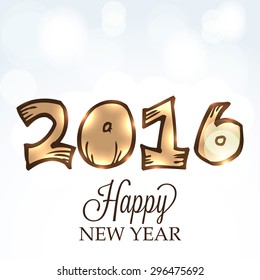 Creative a beautiful greeting card for Happy New Year.