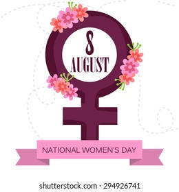 Creative a beautiful greeting card for National Women's Day.