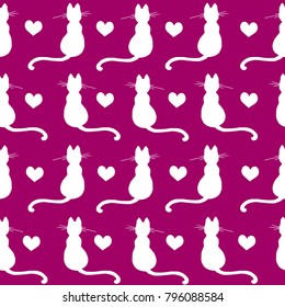 Creative and beautiful hand drawn cats design seamless pattern vector for prints on paper, fabric or objects