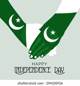 Creative a beautiful hands greeting for Independence Day.