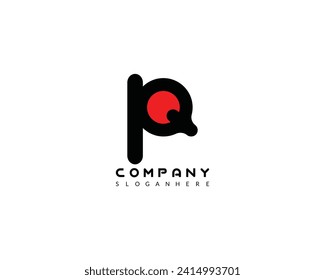 Creative beautiful minimalistic typographic PQ logo.