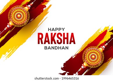 Creative beautiful Rakhi on water color background for Raksha Bandhan Vector Illustration