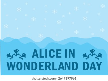 CREATIVE AND BEAUTIFUL WINTER ALICE IN WONDERLAND DAY VECTOR ABSTRACT ART POSTER, COVER, BANNER, FLYER, LEAFLET, TEMPLATE, BACKGROUND, WALLPAPER NEW DESIGN