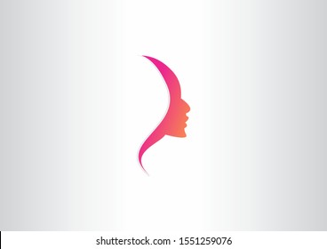 creative beautiful woman's color silhouette design template