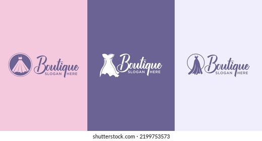 Creativo diseño del logo de la tienda de ropa para mujeres hermosas diseño vectorial para moda