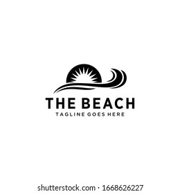 Creative beauty beach modern minimalist  logo design Vector