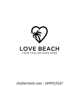Creative beauty beach modern minimalist  logo design Vector