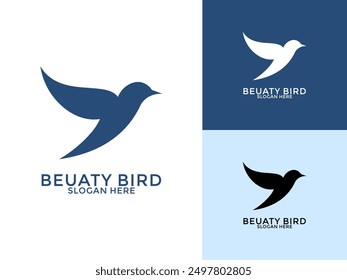 Creative Beauty Bird logo vector, Flying Bird logo design vector illustration