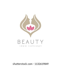 Creative Beauty Concept Logo Design Template