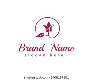creative beauty flower logo design template