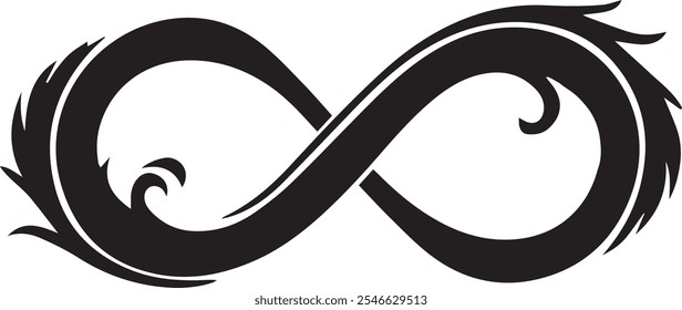 Creative Beauty Infinity beauty curve Black and white Silhouette