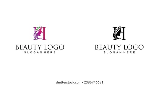Creative beauty logo design with combination letter from A to Z | hair beauty design| premium vector