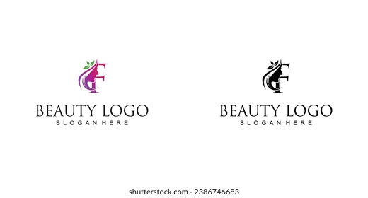 Creative beauty logo design with combination letter from A to Z | hair beauty design| premium vector