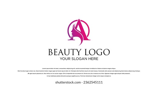 Diseño de logotipo de belleza creativa con estilo moderno| vector premium