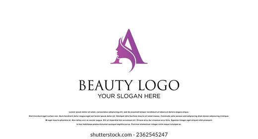 Diseño de logotipo de belleza creativa con estilo moderno| vector premium