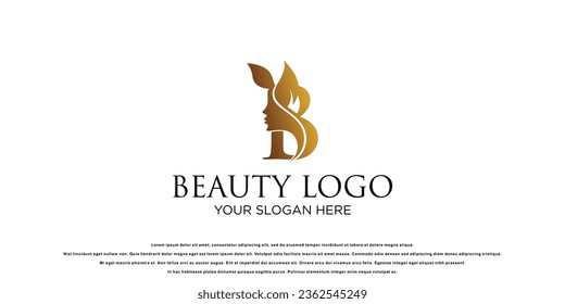 Diseño de logotipo de belleza creativa con estilo moderno| vector premium