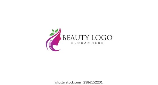 Diseño de logotipo de belleza creativo con concepto único| diseño de belleza capilar| vector premium