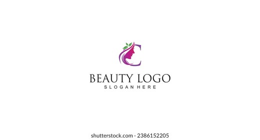 Creative beauty logo design with unique concept| hair beauty design| premium vector