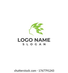 plantilla ecológica con logotipo de belleza creativo, consecuencias cosméticas y de lujo