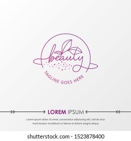 Creative Beauty Logo templates. Modern logo design with  leaves, branch and wreath. Can be used for health care, florist, photography, wedding, flower shop, cosmetics, spa and wellness, beauty