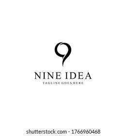 Creative beauty modern minimalist nine sign logo design vector